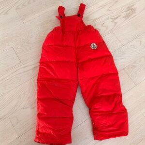 Moncler Kids Bright Red Overalls Bib